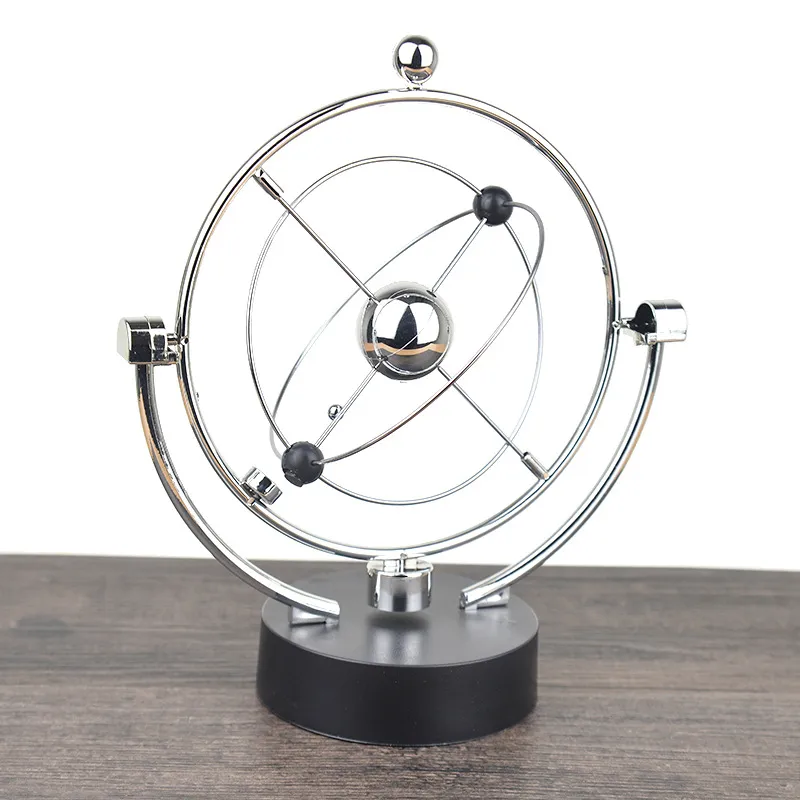 1 Pc Perpetual Motion Instrument Spherical Pendulum Orbital Revolving Ornament Toy for Home Office Birthday Gifts