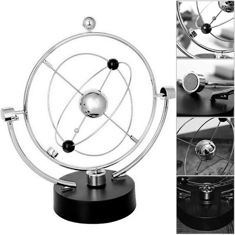1 Pc Perpetual Motion Instrument Spherical Pendulum Orbital Revolving Ornament Toy for Home Office Birthday Gifts