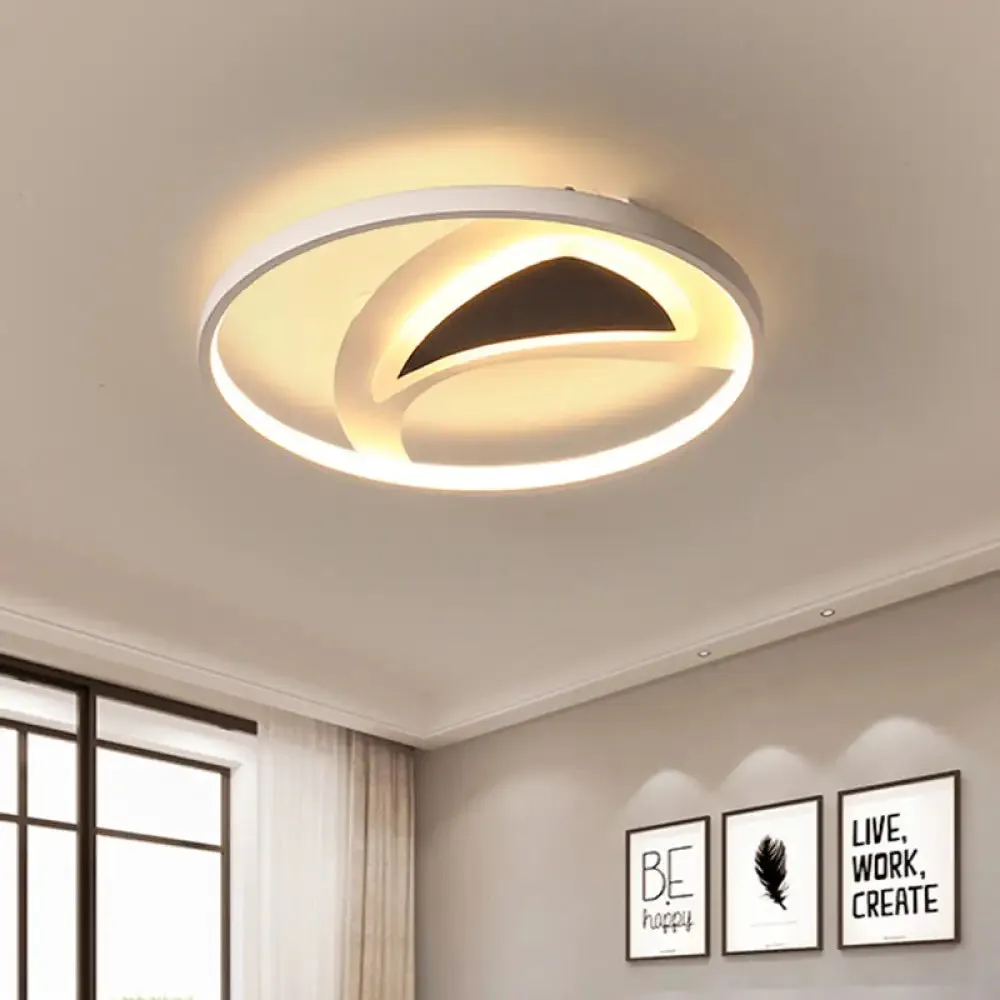 16"/20.5" Modern Geometric Ceiling Light Fixture – Black & White Acrylic LED