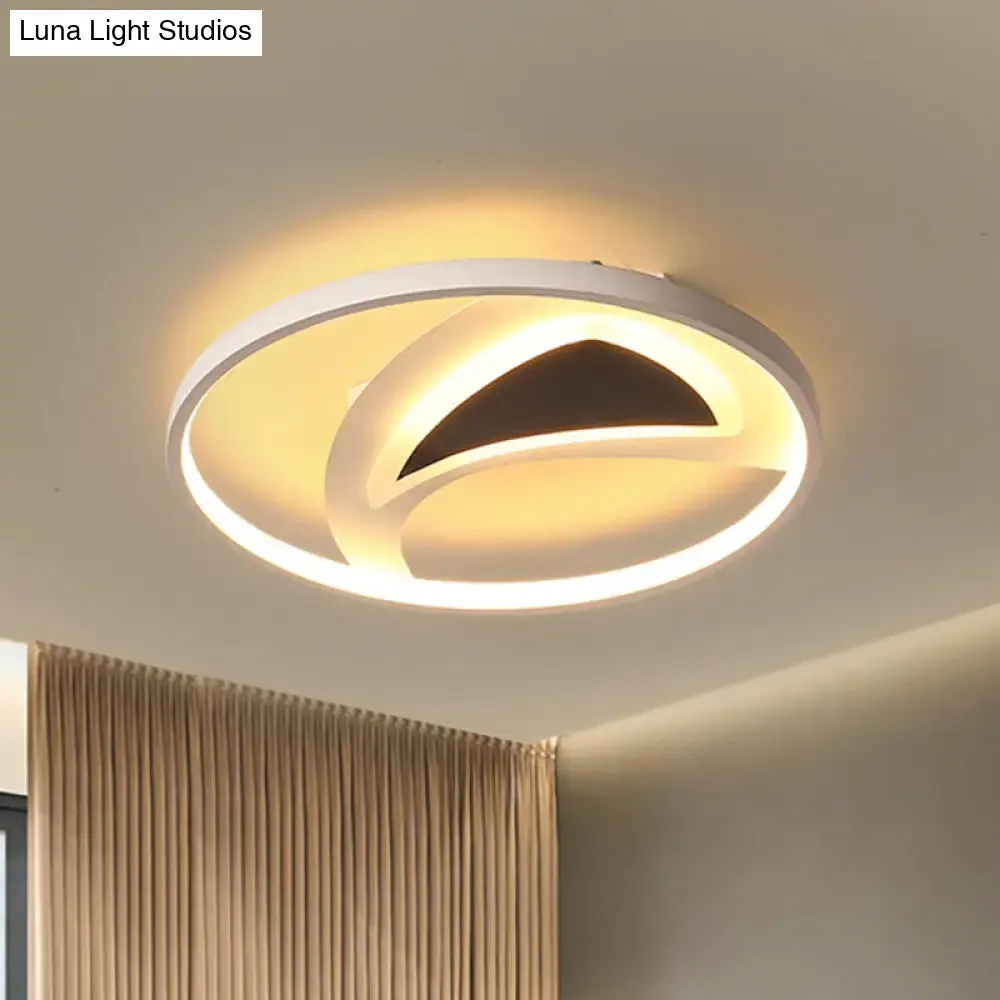 16"/20.5" Modern Geometric Ceiling Light Fixture – Black & White Acrylic LED