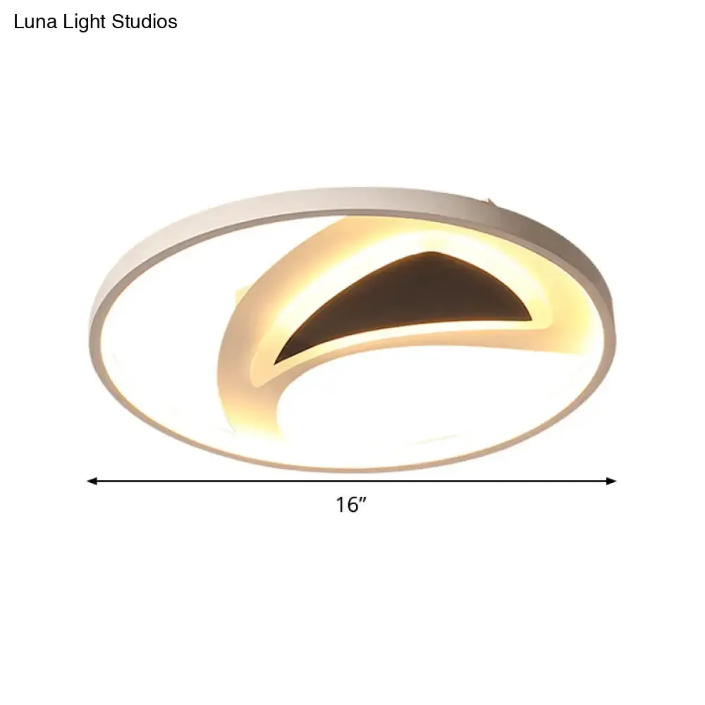 16"/20.5" Modern Geometric Ceiling Light Fixture – Black & White Acrylic LED