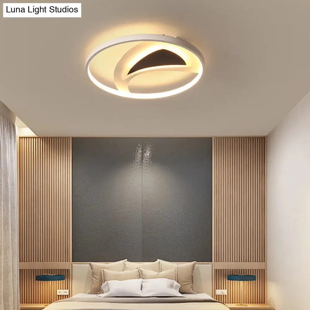16"/20.5" Modern Geometric Ceiling Light Fixture – Black & White Acrylic LED