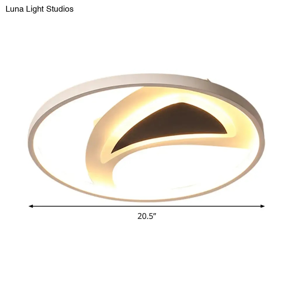 16"/20.5" Modern Geometric Ceiling Light Fixture – Black & White Acrylic LED