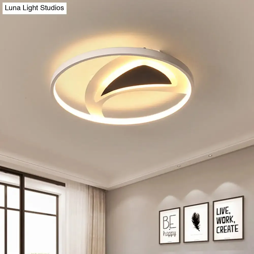 16"/20.5" Modern Geometric Ceiling Light Fixture – Black & White Acrylic LED