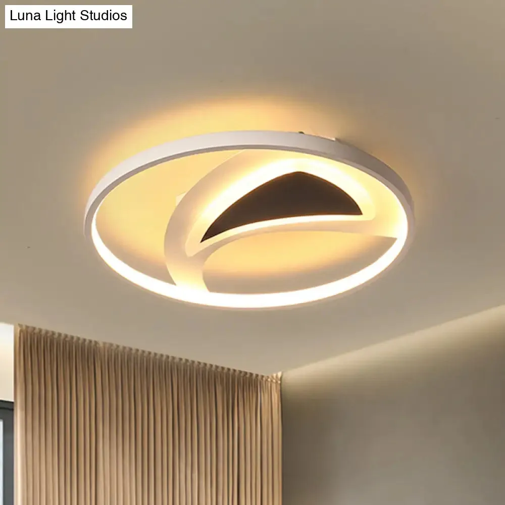 16"/20.5" Modern Geometric Ceiling Light Fixture – Black & White Acrylic LED