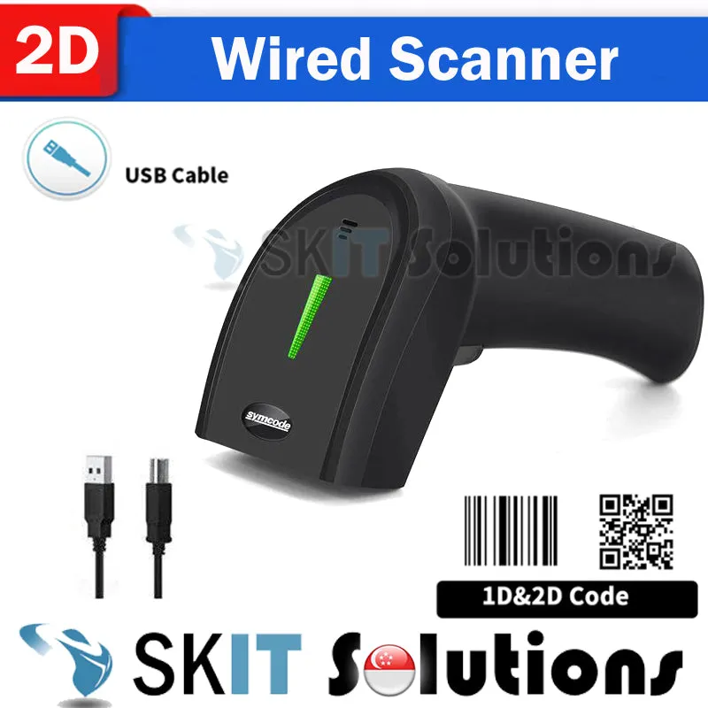 1D/2D/QR Barcode Wired/2.4GHz Wireless/Bluetooth Scanner Symcode Handheld Laser Scan Screen Reader