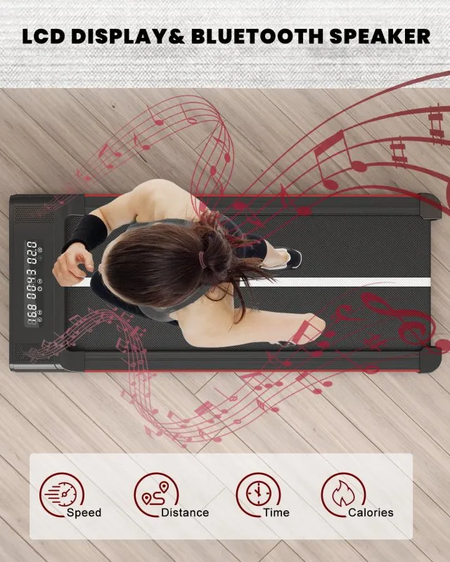 2-in 1 Electric Treadmill Under Desk Walking Pad with Bluetooth& Remote Control