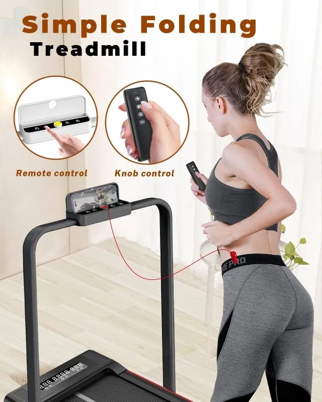2-in 1 Electric Treadmill Under Desk Walking Pad with Bluetooth& Remote Control