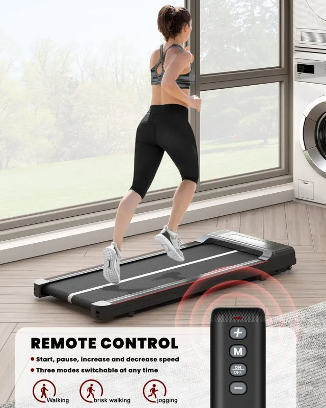 2-in 1 Electric Treadmill Under Desk Walking Pad with Bluetooth& Remote Control