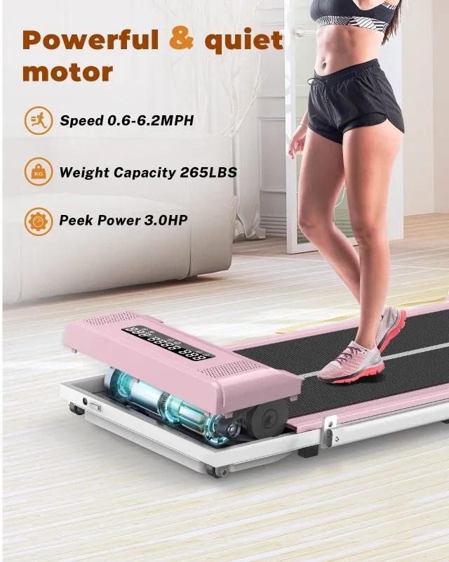 2-in 1 Electric Treadmill Under Desk Walking Pad with Bluetooth& Remote Control