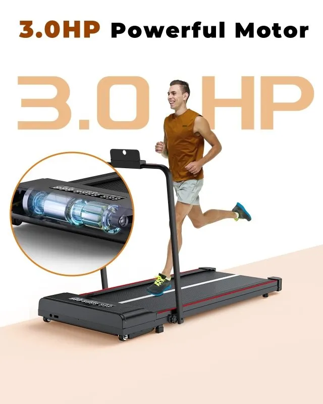 2-in 1 Electric Treadmill Under Desk Walking Pad with Bluetooth& Remote Control