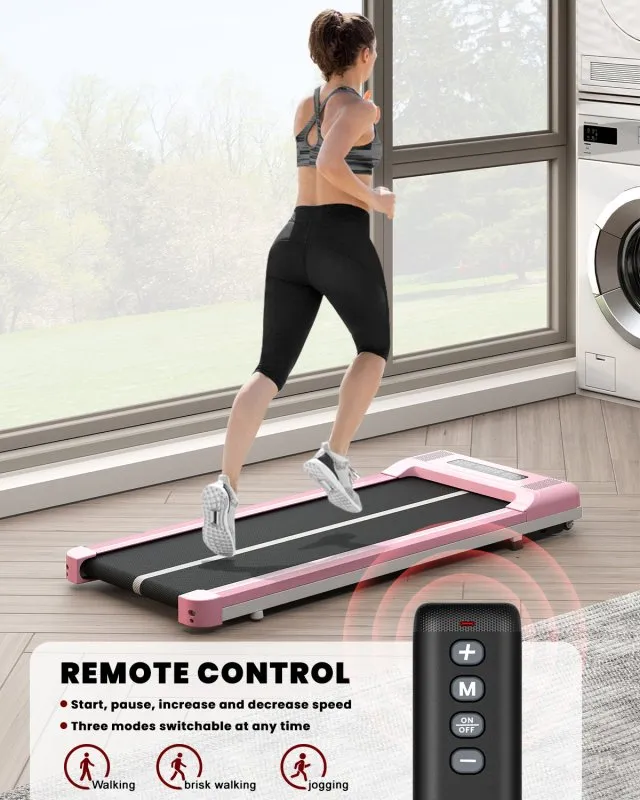 2-in 1 Electric Treadmill Under Desk Walking Pad with Bluetooth& Remote Control