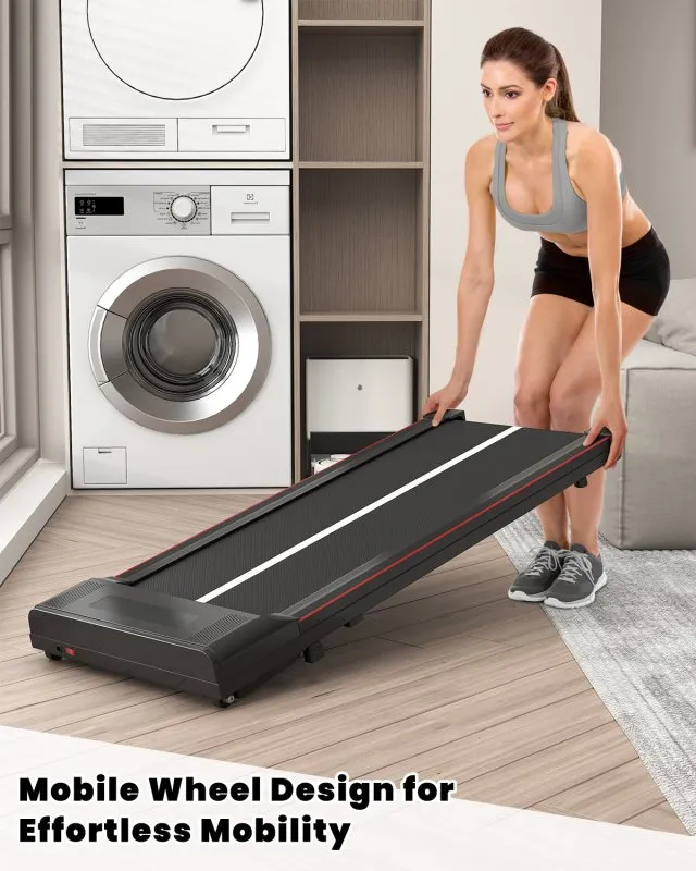 2-in 1 Electric Treadmill Under Desk Walking Pad with Bluetooth& Remote Control