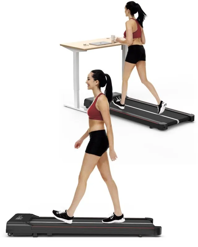 2-in 1 Electric Treadmill Under Desk Walking Pad with Bluetooth& Remote Control