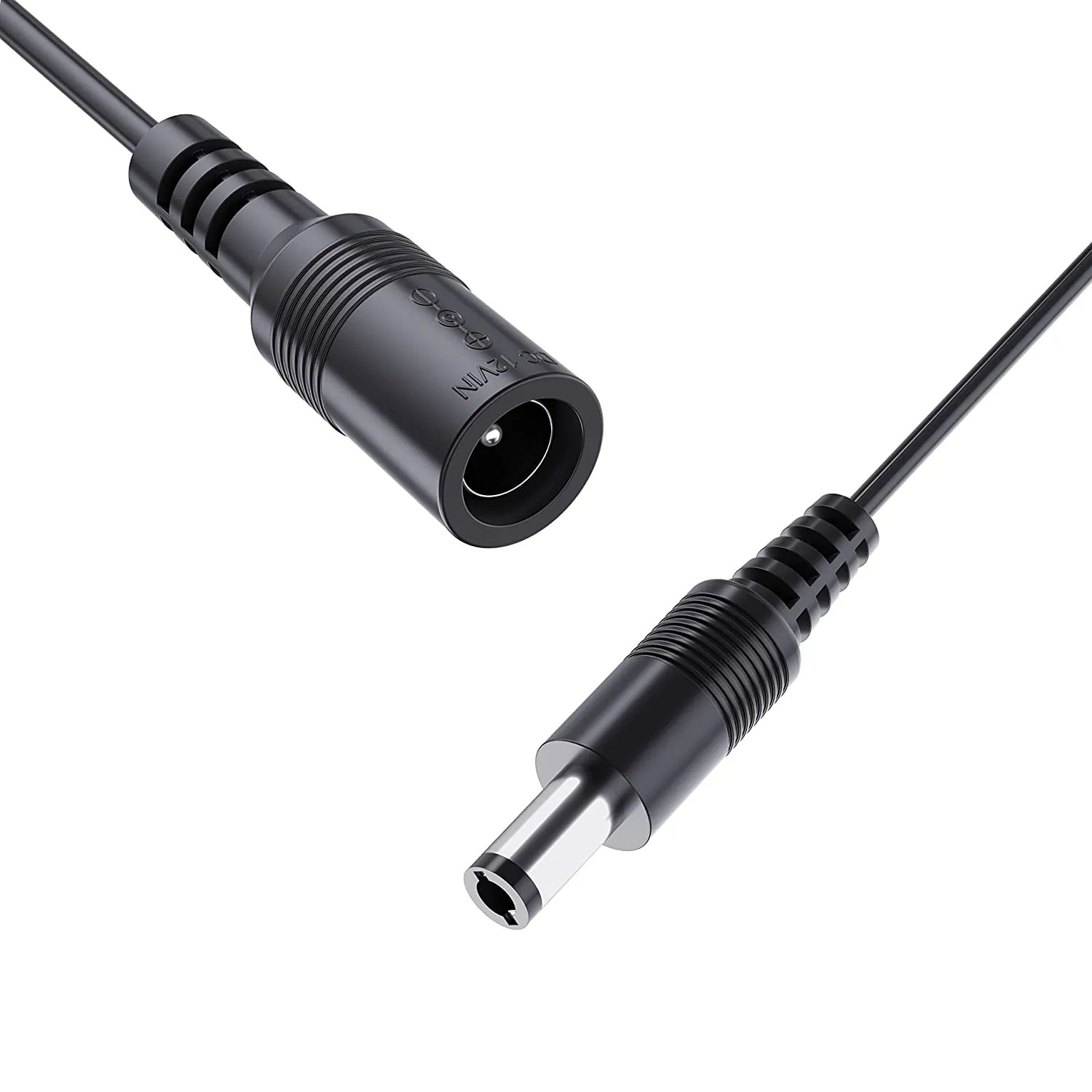 2 Pack 12ft 12V DC Power Extension Cable,Male to Female Plug Extender Cord