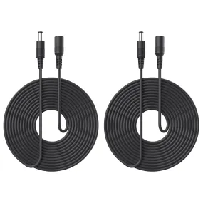 2 Pack 12ft 12V DC Power Extension Cable,Male to Female Plug Extender Cord