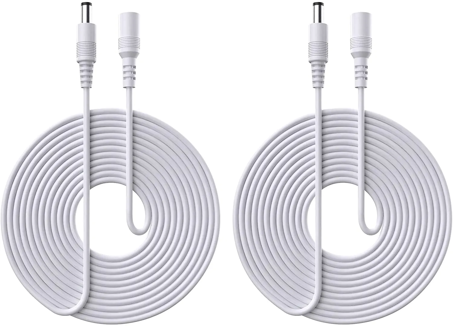 2 Pack 12ft 12V DC Power Extension Cable,Male to Female Plug Extender Cord