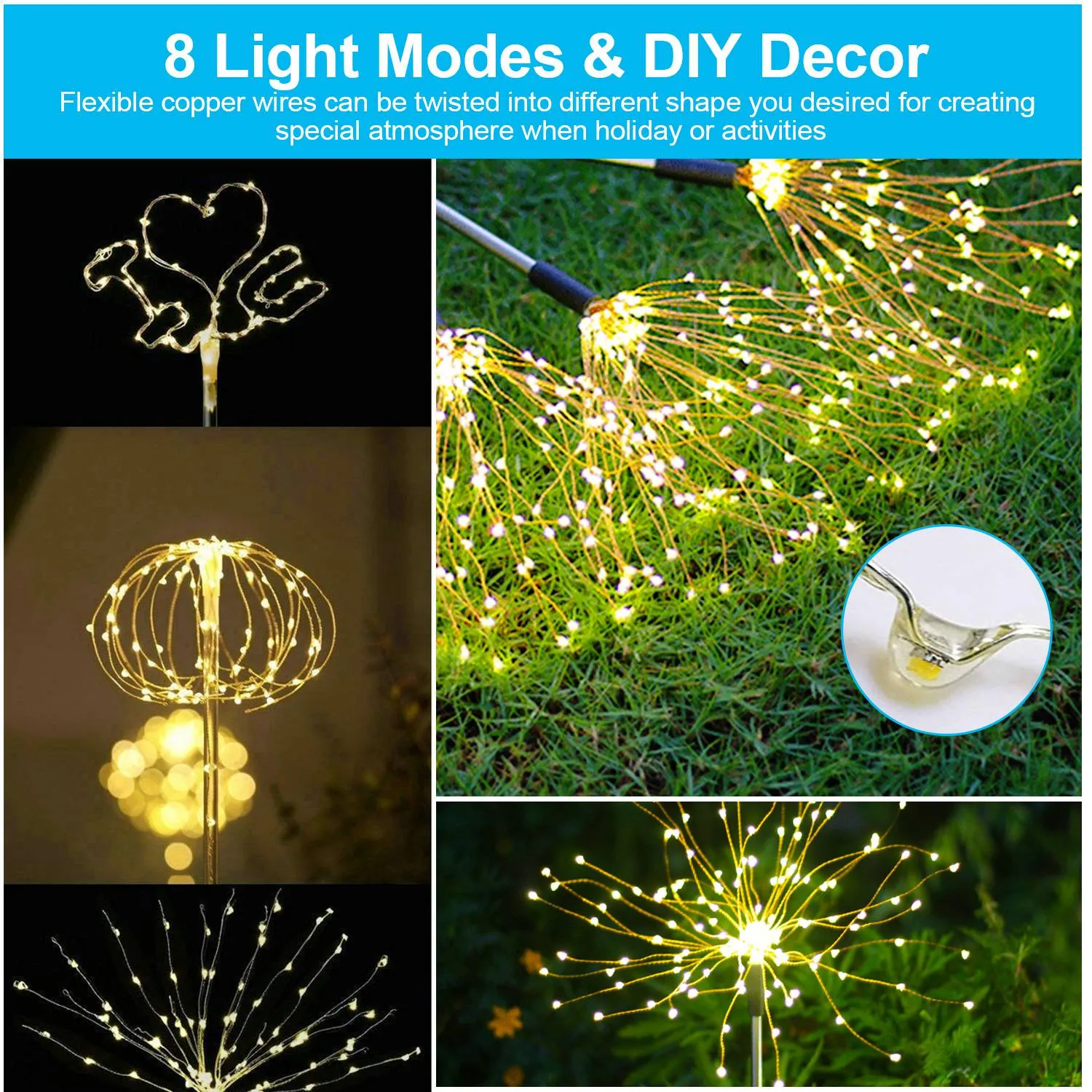 2-Piece: Solar Powered Starburst Garden Lights