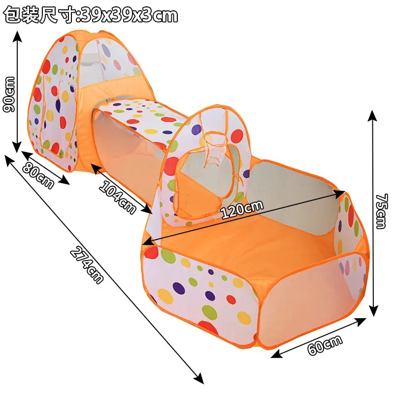 3 Pcs/set Portable Children's Crawling Tunnel Ocean Ball Pool Tents