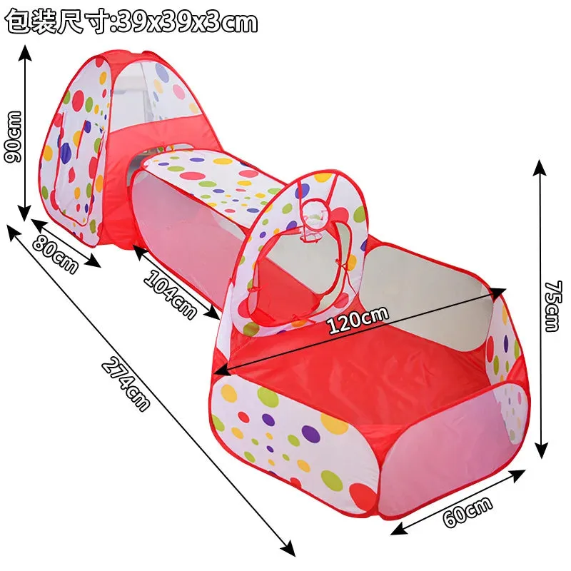 3 Pcs/set Portable Children's Crawling Tunnel Ocean Ball Pool Tents
