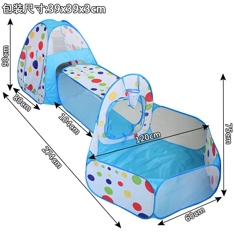 3 Pcs/set Portable Children's Crawling Tunnel Ocean Ball Pool Tents