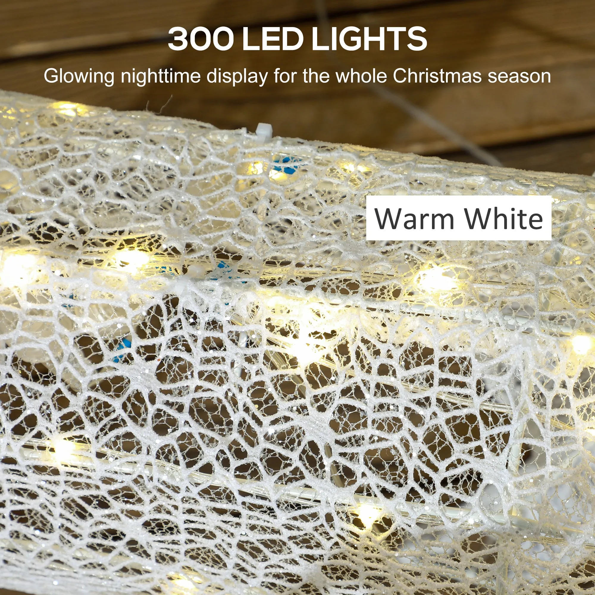 3-Piece 300 LED Light Lighted Christmas Reindeer Family Decoration
