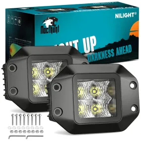4.7 Inch 4LED Flood Flush Mount Grill LED Pod Lights (Pair)