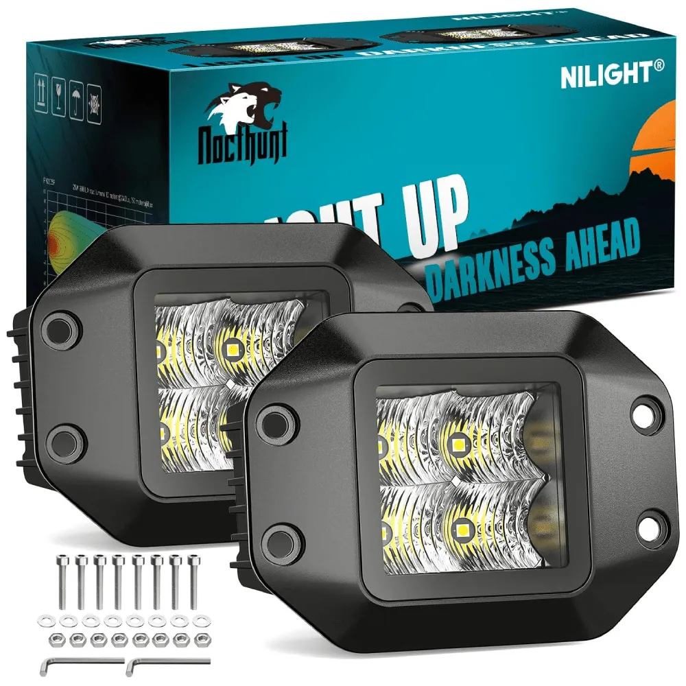 4.7 Inch 4LED Flood Flush Mount Grill LED Pod Lights (Pair)