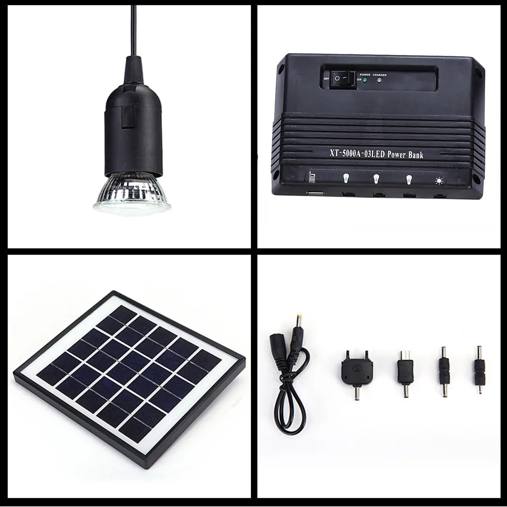 4W Solar Powered Panel 3 LED Light Lamp
