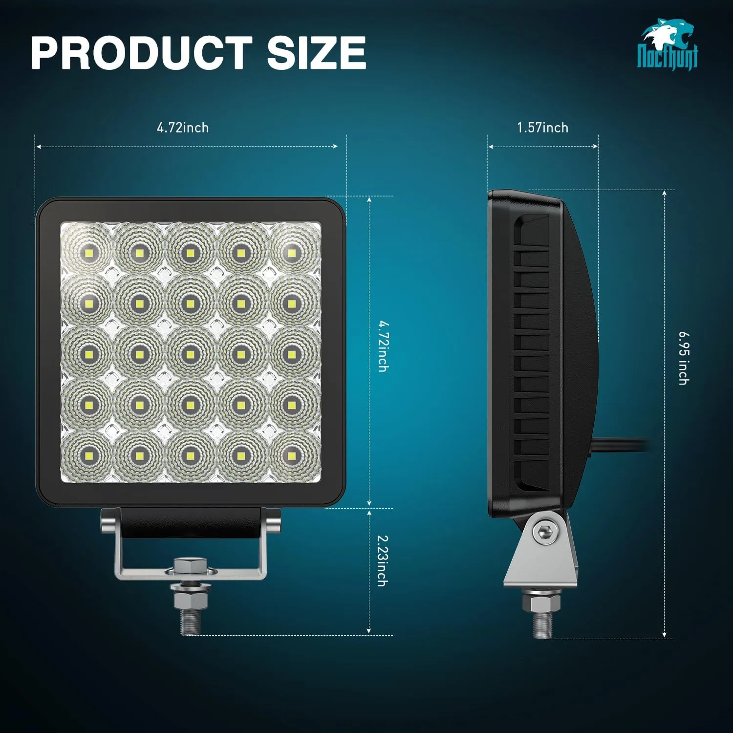 5 Inch 25LED Square Flood Built-in EMC LED Pod Lights (Pair)