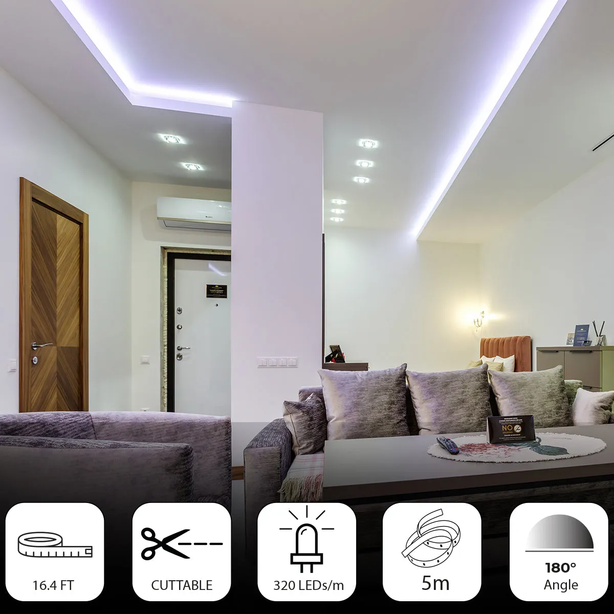 5 Meter 24V LED COB Strip 4000K IP65 (Power Supply Not Included)