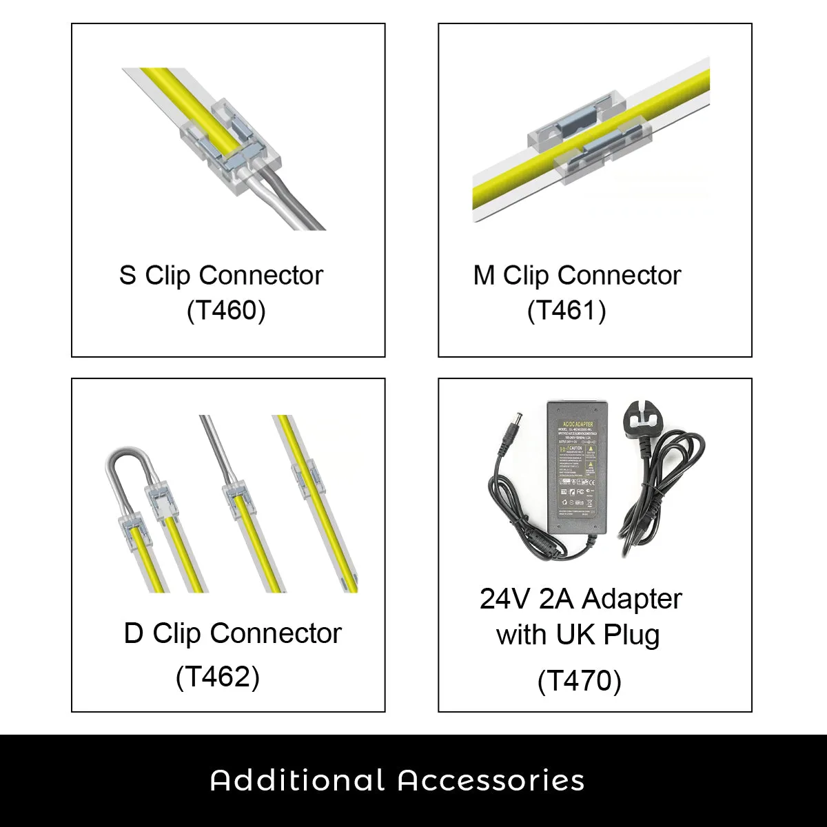 5 Meter 24V LED COB Strip 4000K IP65 (Power Supply Not Included)