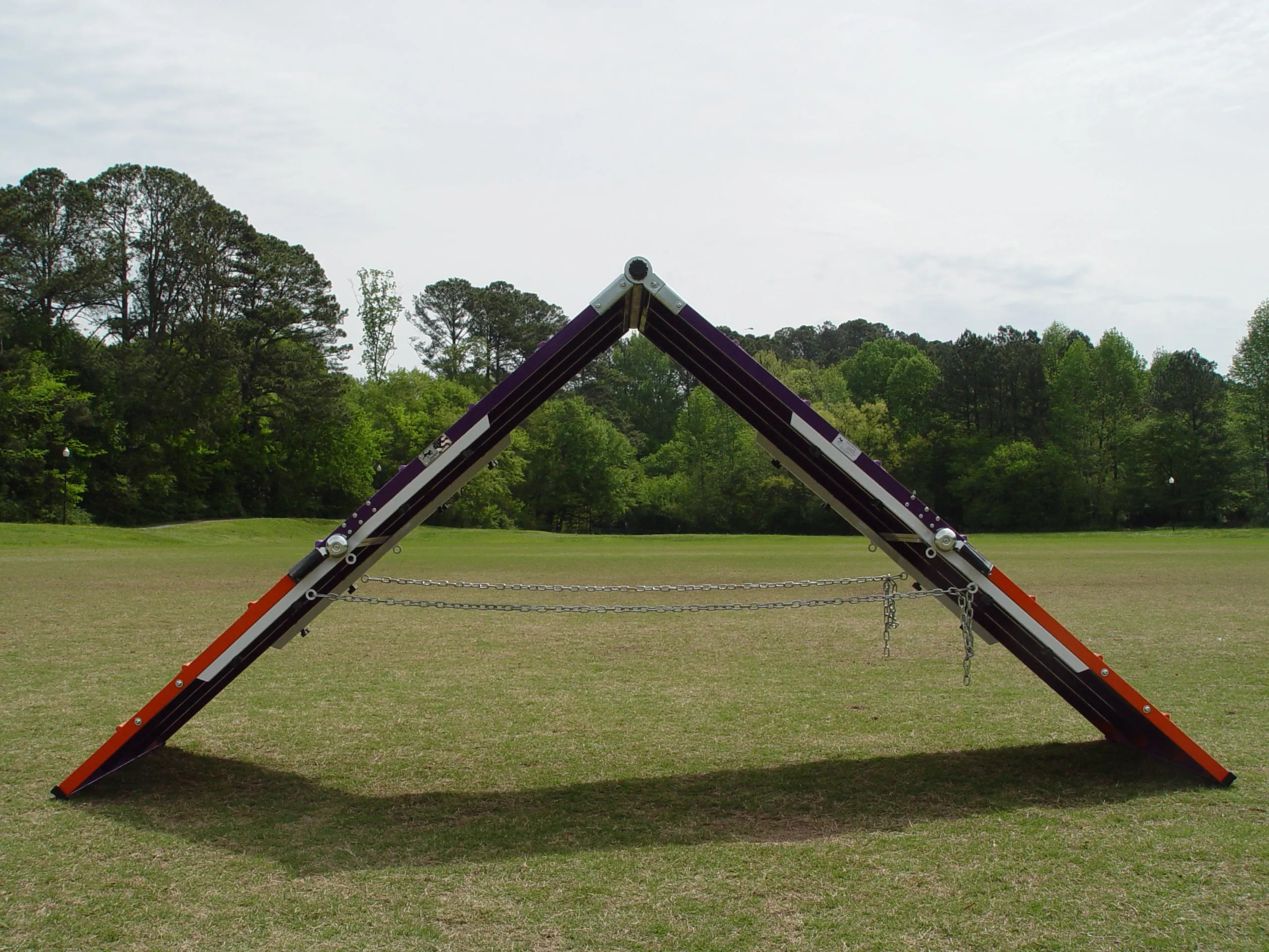 *7’ Dog Agility A-Frame, Rubber Top, On-Wheel-Interface Ready, purple/orange