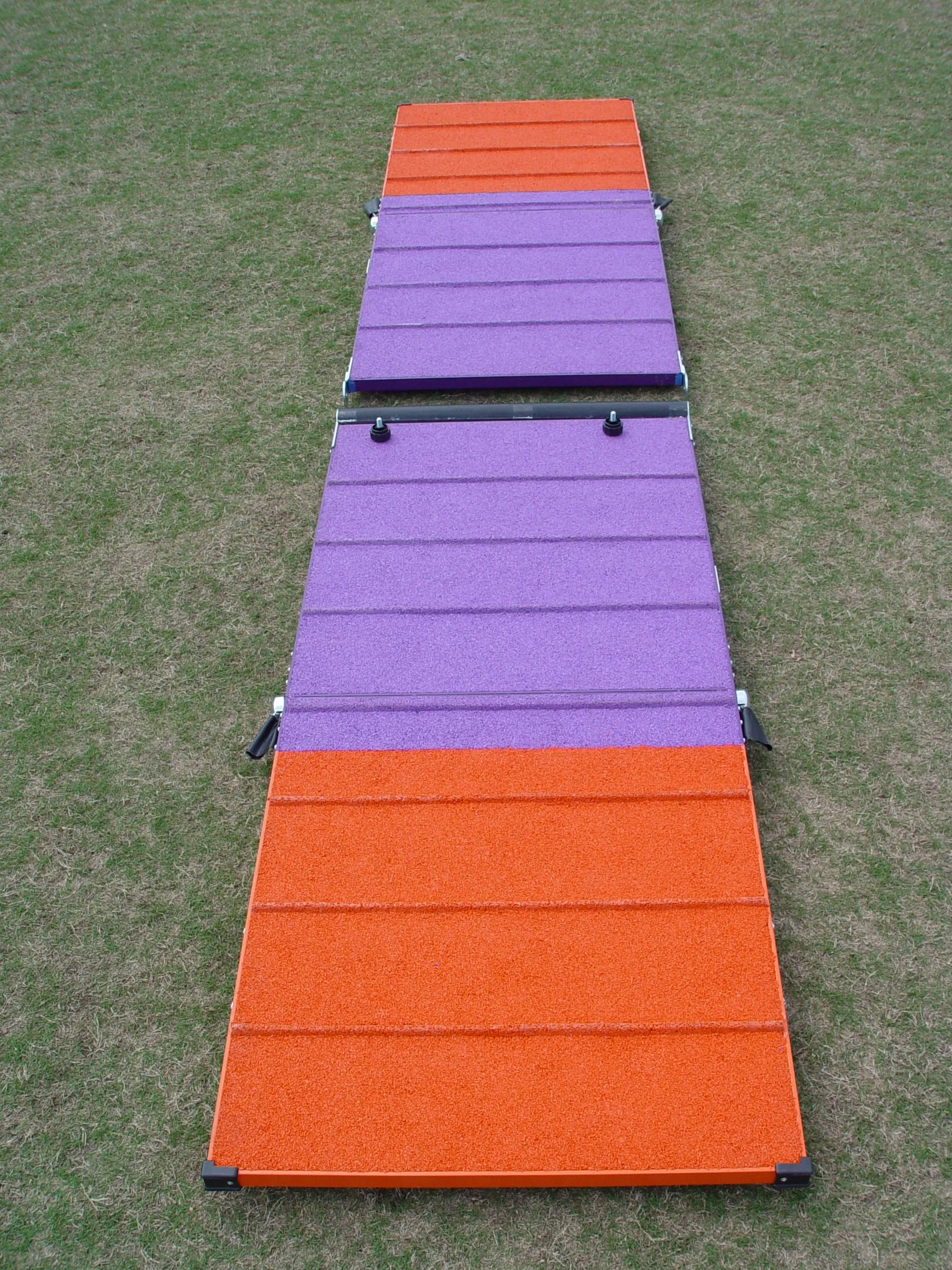 *7’ Dog Agility A-Frame, Rubber Top, On-Wheel-Interface Ready, purple/orange