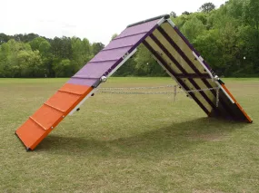 *7’ Dog Agility A-Frame, Rubber Top, On-Wheel-Interface Ready, purple/orange
