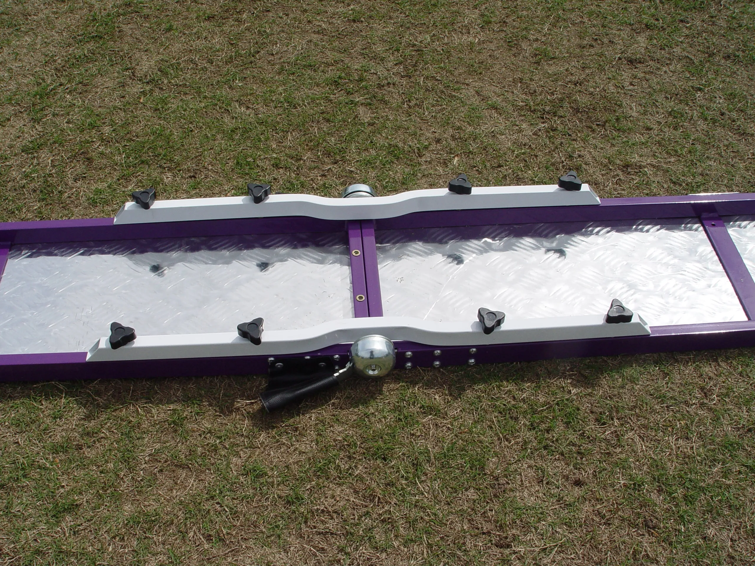 *8’ Dog Walk, Rubber Top, Aluminium Boards, Metal Steel Structure, On-Wheels Interface Ready, Purple/Orange