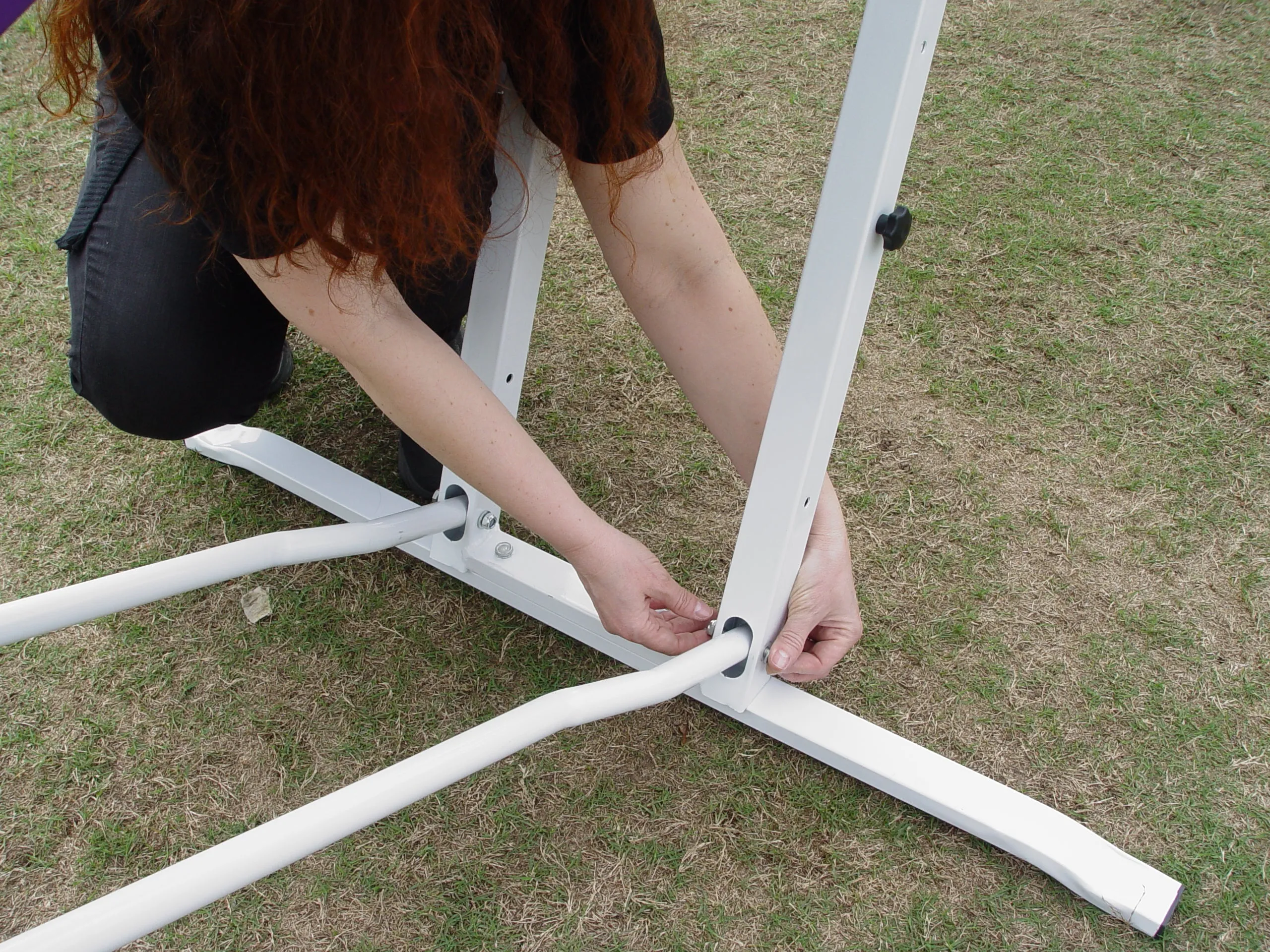 *8’ Dog Walk, Rubber Top, Aluminium Boards, Metal Steel Structure, On-Wheels Interface Ready, Purple/Orange