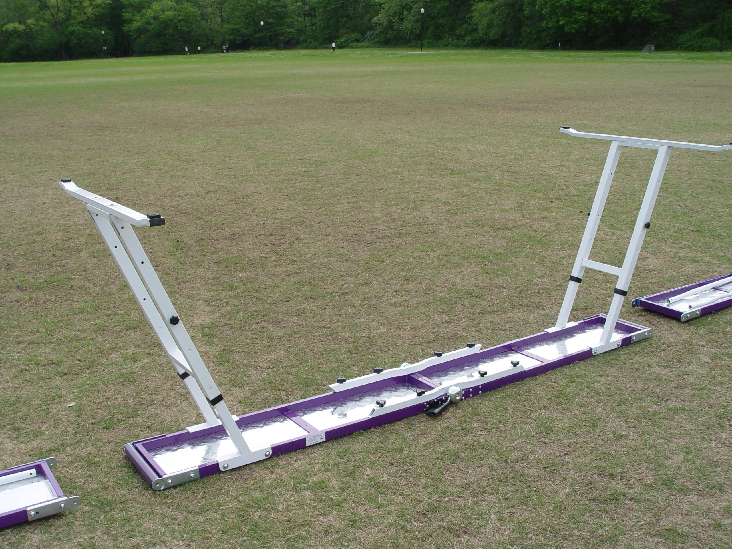*8’ Dog Walk, Rubber Top, Aluminium Boards, Metal Steel Structure, On-Wheels Interface Ready, Purple/Orange