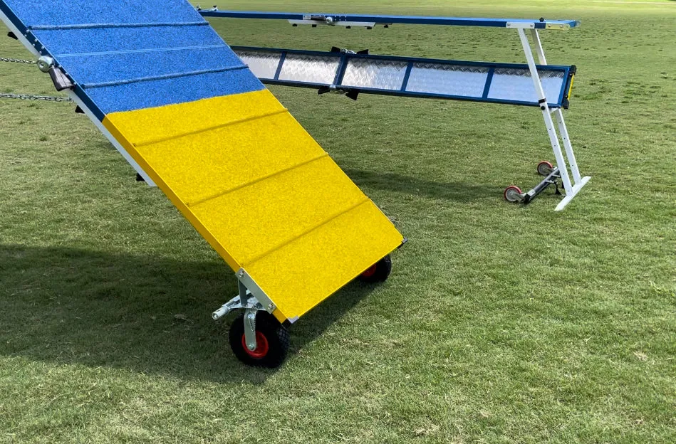 *8’ Dog Walk, Rubber Top, Aluminium Boards, Metal Steel Structure, On-Wheels Interface Ready