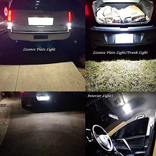 Alla Lighting Newest 194 LED Bulbs Extremely Super Bright T10 168 W5W 2825 175 158 CANBUS Replacement 12V 1616 SMD Car License Plate Light Interior Map Dome Door Lights, 6000K Xenon White