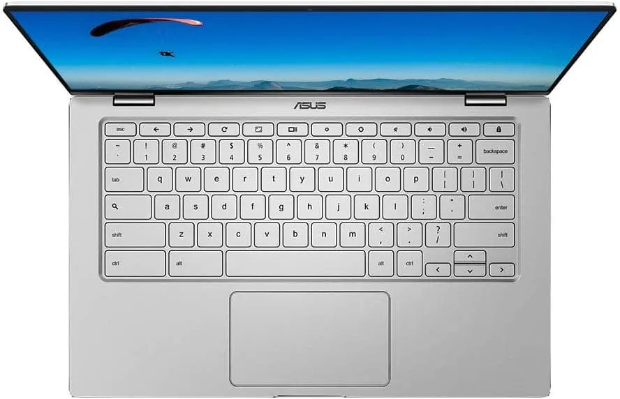 ASUS C434 Full HD 14" Touchscreen ChromeBook - Intel M3-8100Y Processor, 128 GB eMMC, 4 GB RAM, 360 Degree Full HD Rotatable NanoEdge - Silver
