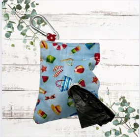 Beach day handmade dog poo bag dispenser