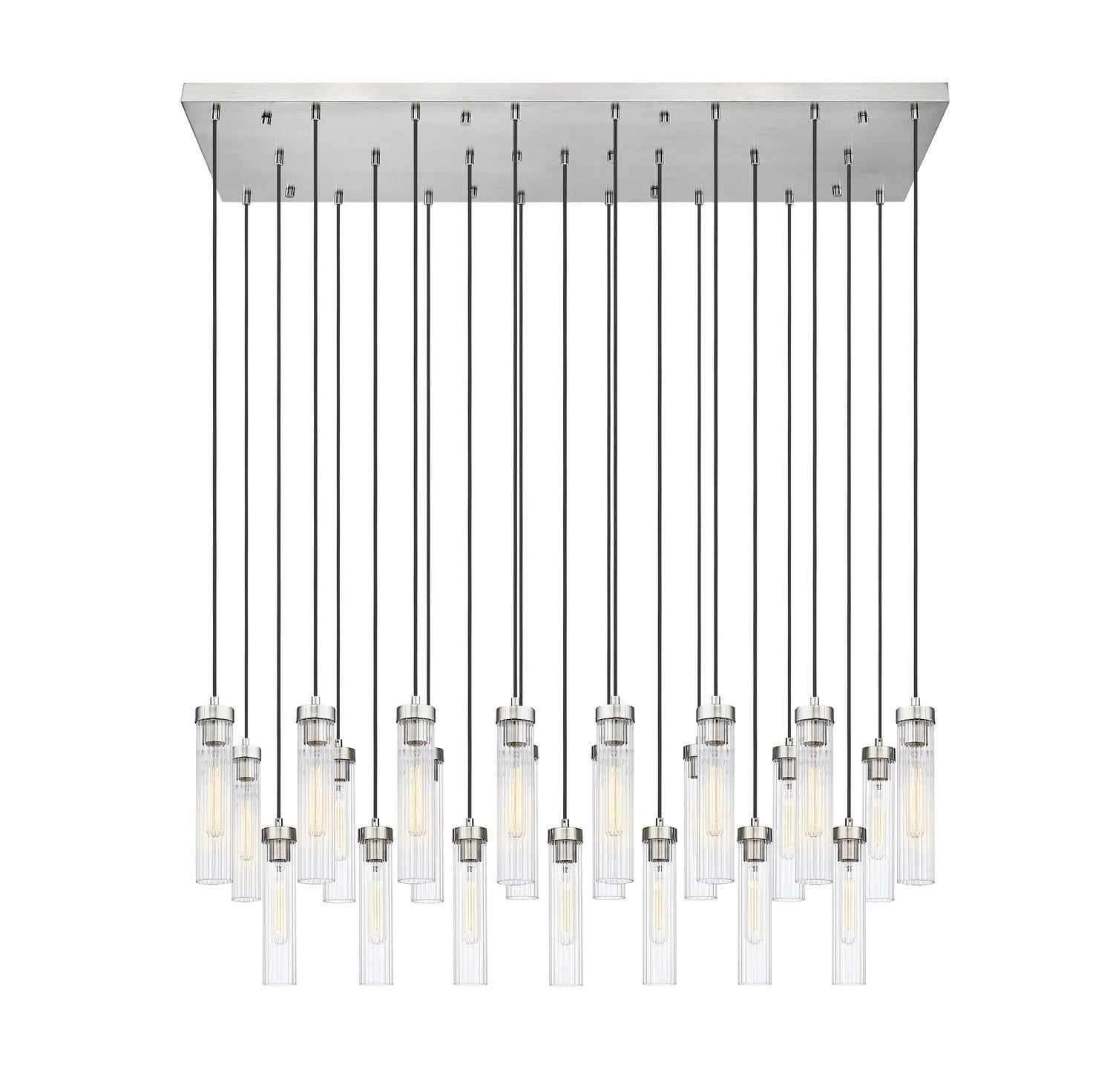 Beau 23 Light Linear Chandelier in Brushed Nickel
