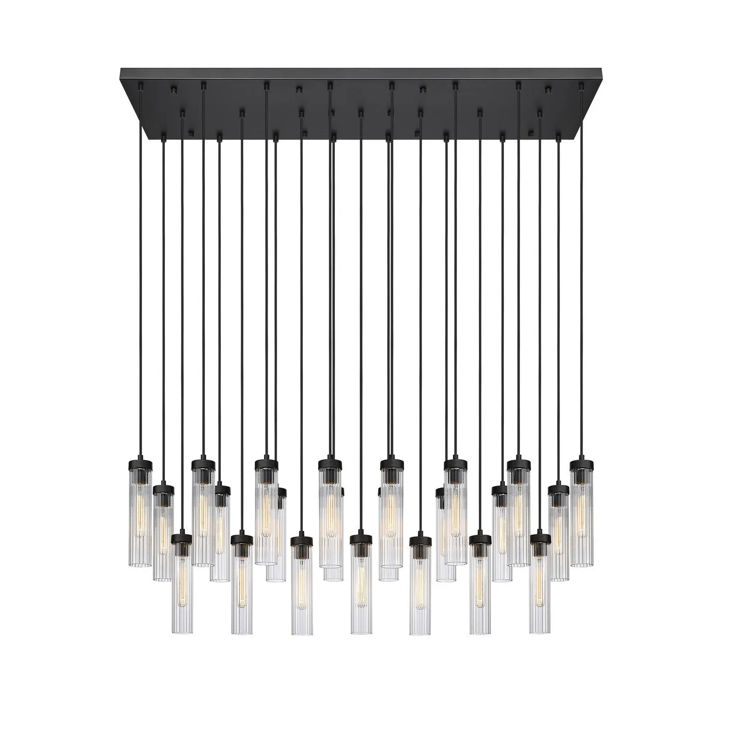 Beau 23 Light Linear Chandelier in Matte Black