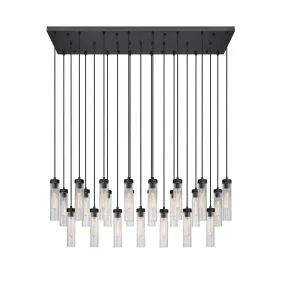 Beau 23 Light Linear Chandelier in Matte Black