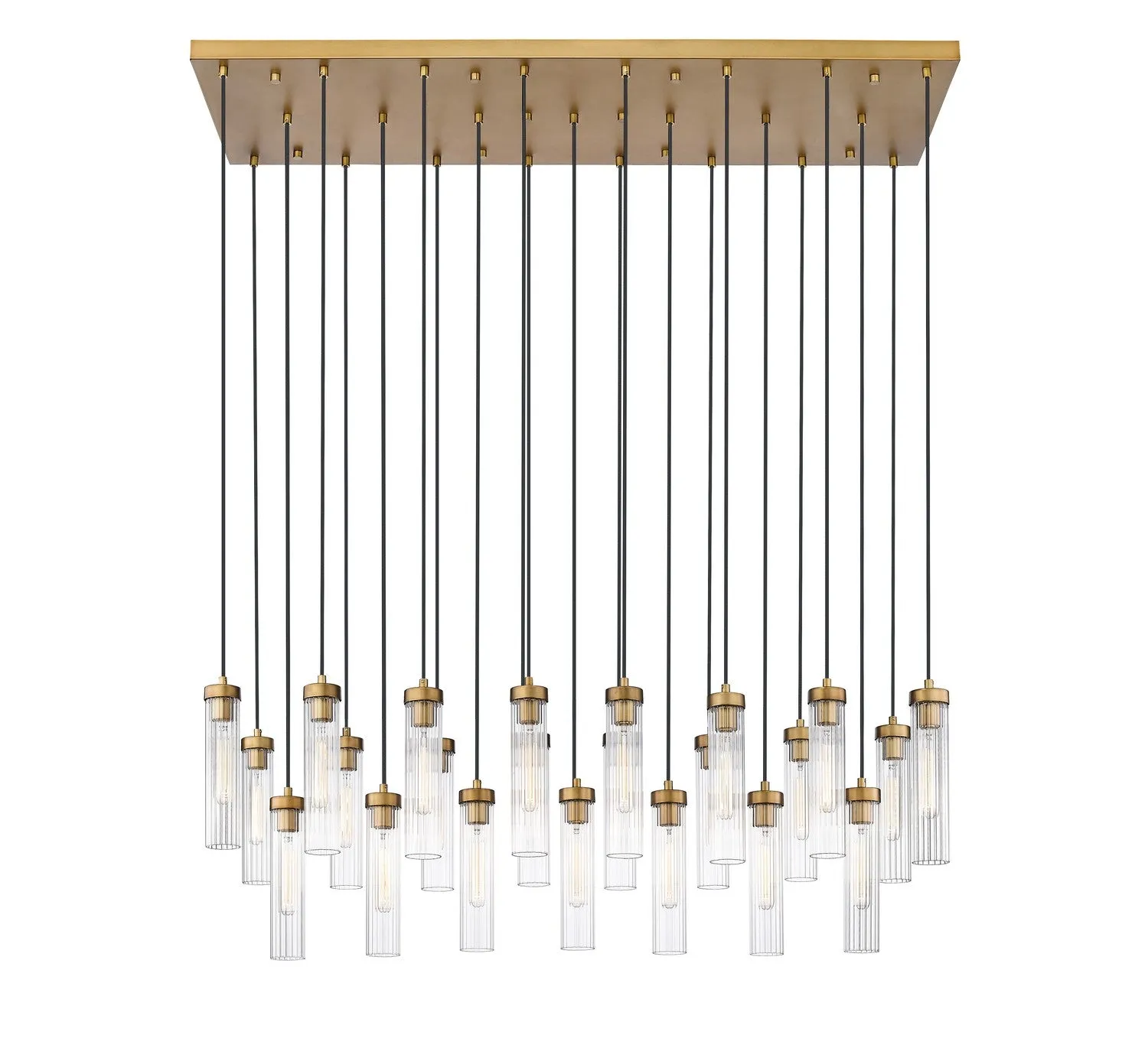 Beau 23 Light Linear Chandelier in Rubbed Brass