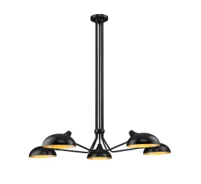 Bellamy Five Light Pendant in Matte Black