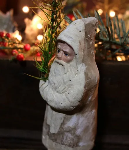 Belsnickle Santa Dovetailed Box Greens Lights Up