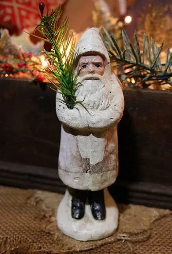 Belsnickle Santa Dovetailed Box Greens Lights Up