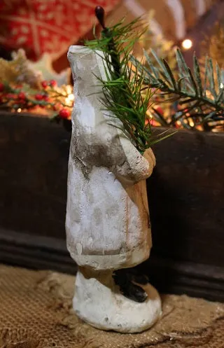 Belsnickle Santa Dovetailed Box Greens Lights Up